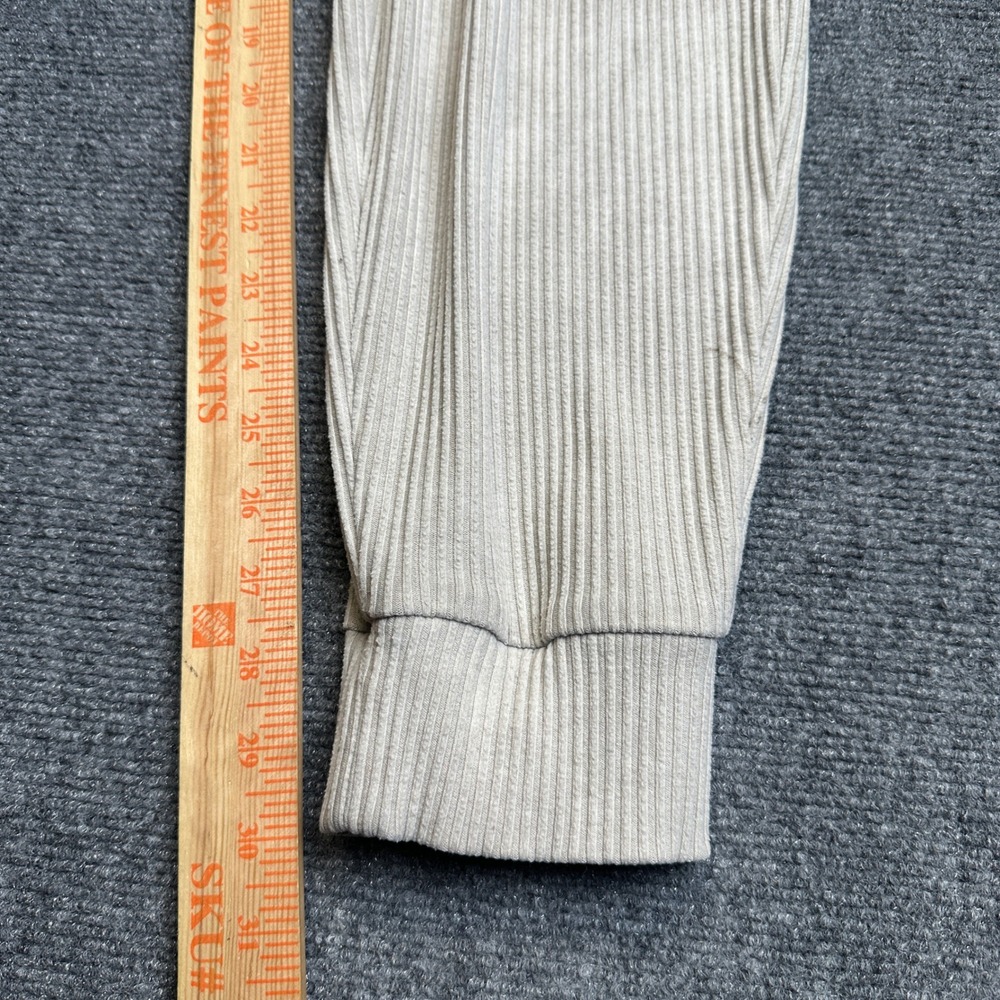 Alo Yoga Muse Ribbed Jogger Pants Womens Medium Bone White Loungewear Athleisure - Picture 10 of 13